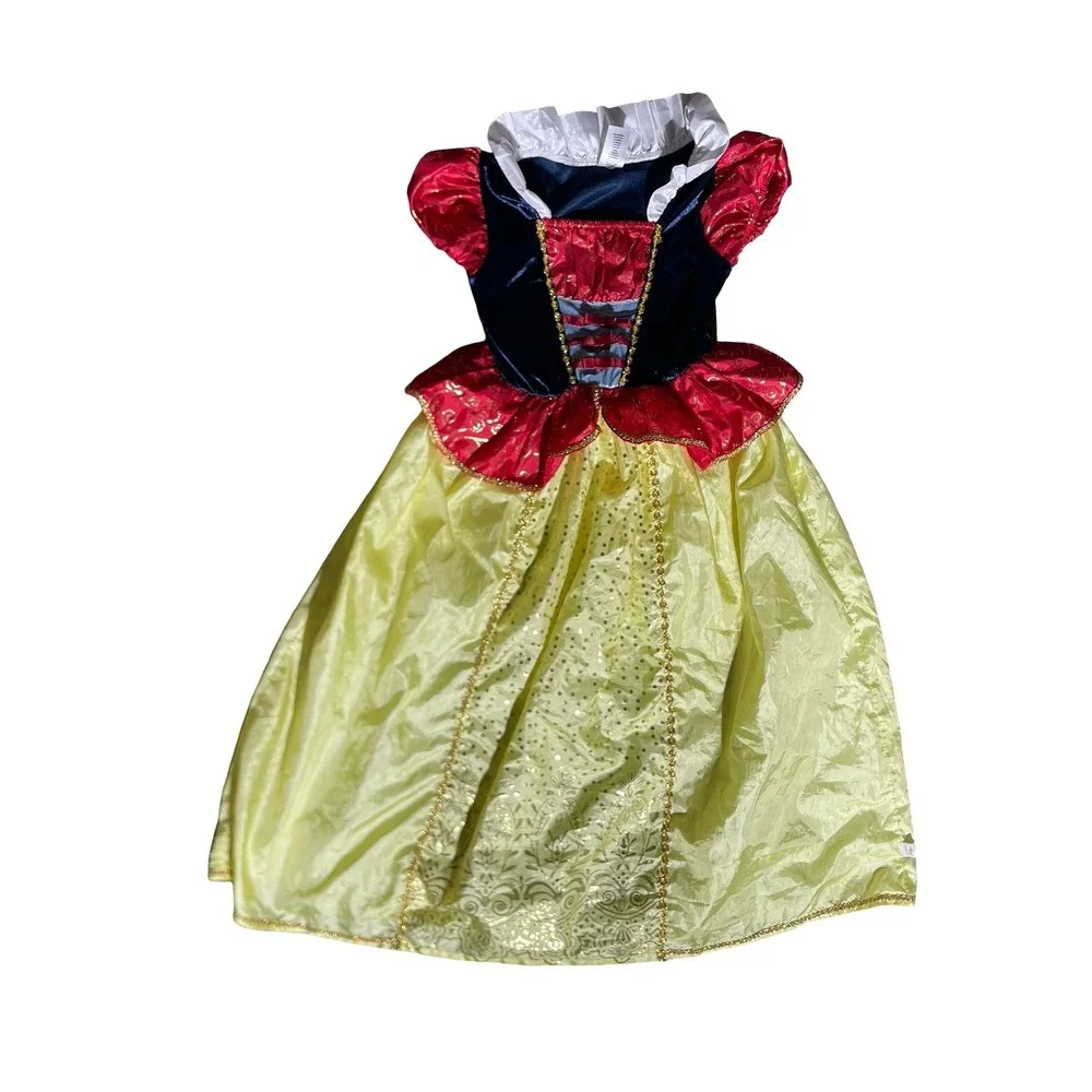 Snow White Princess Costume Dress Blue Red Yellow Girls Halloween Dress Up